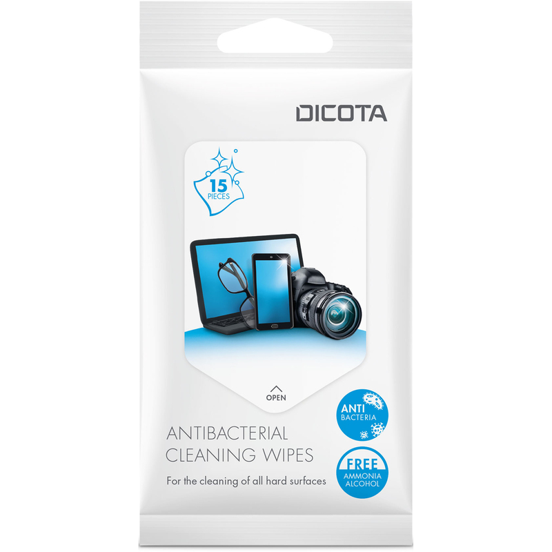 Dicota Reinigungstücher Antibacterial Surface, 15 Stück