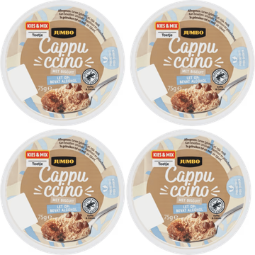 Jumbo Cappuccino Mousse met Biscuit 4 x 75 g - Bevat Alcohol
