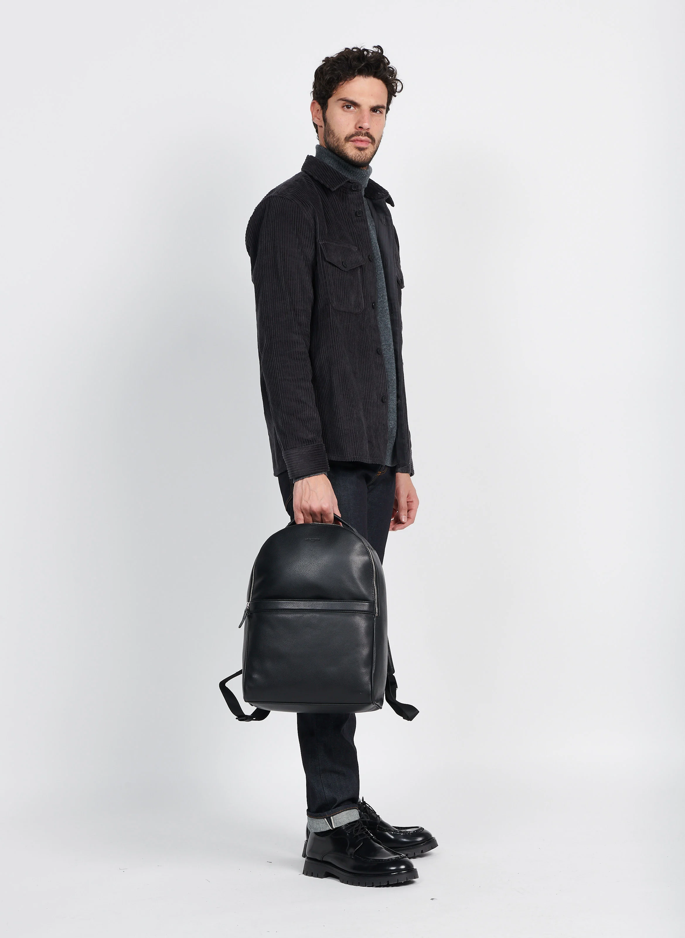 CHARLES - Sac à dos en cuir| Noir