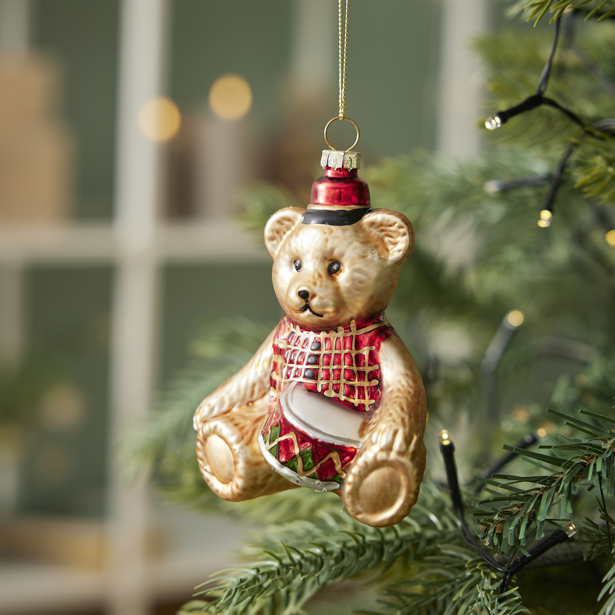 Anhänger Fancy, bunt, Teddy/Trommel, 11 cm