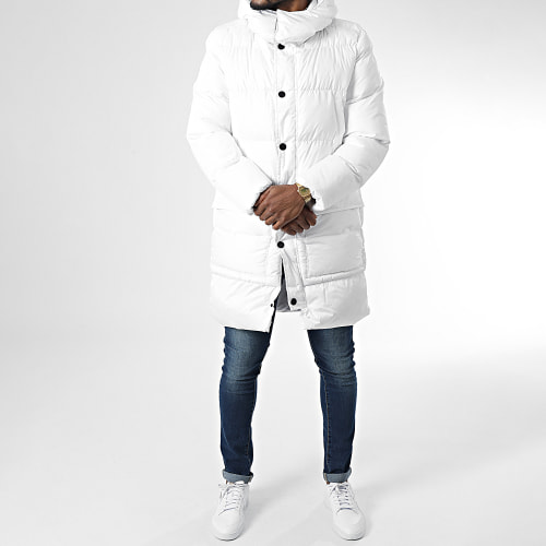 Doudoune Longue Capuche MNT-10020 Blanc