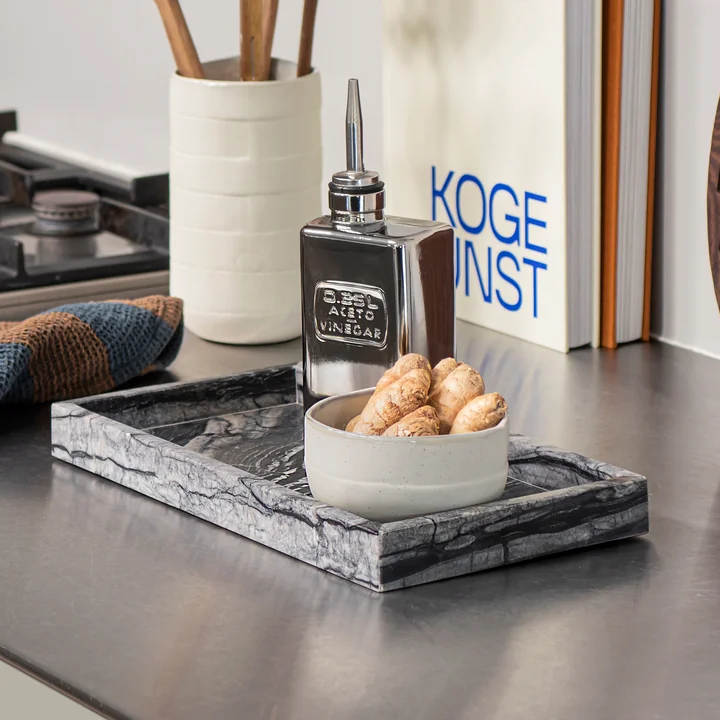 Mette Ditmer - Marble Tablett, 16 x 31 cm, dark forest