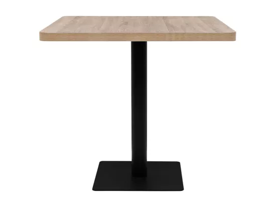 Table de bistro MDF et acier Carré 80x80x75 cm Couleur de chêne