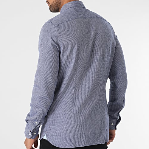 Chemise Manches Longues Slim Brushed Dobby 2879 Bleu Clair