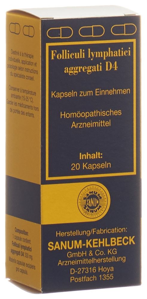 SANUM Folliculi lymphatici aggregati 4 D<br>20 Stück, Hartkapsel