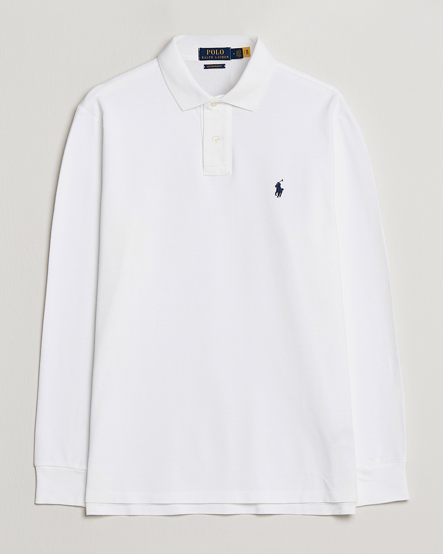 Polo Ralph Lauren Custom Slim Fit Long Sleeve Polo White
