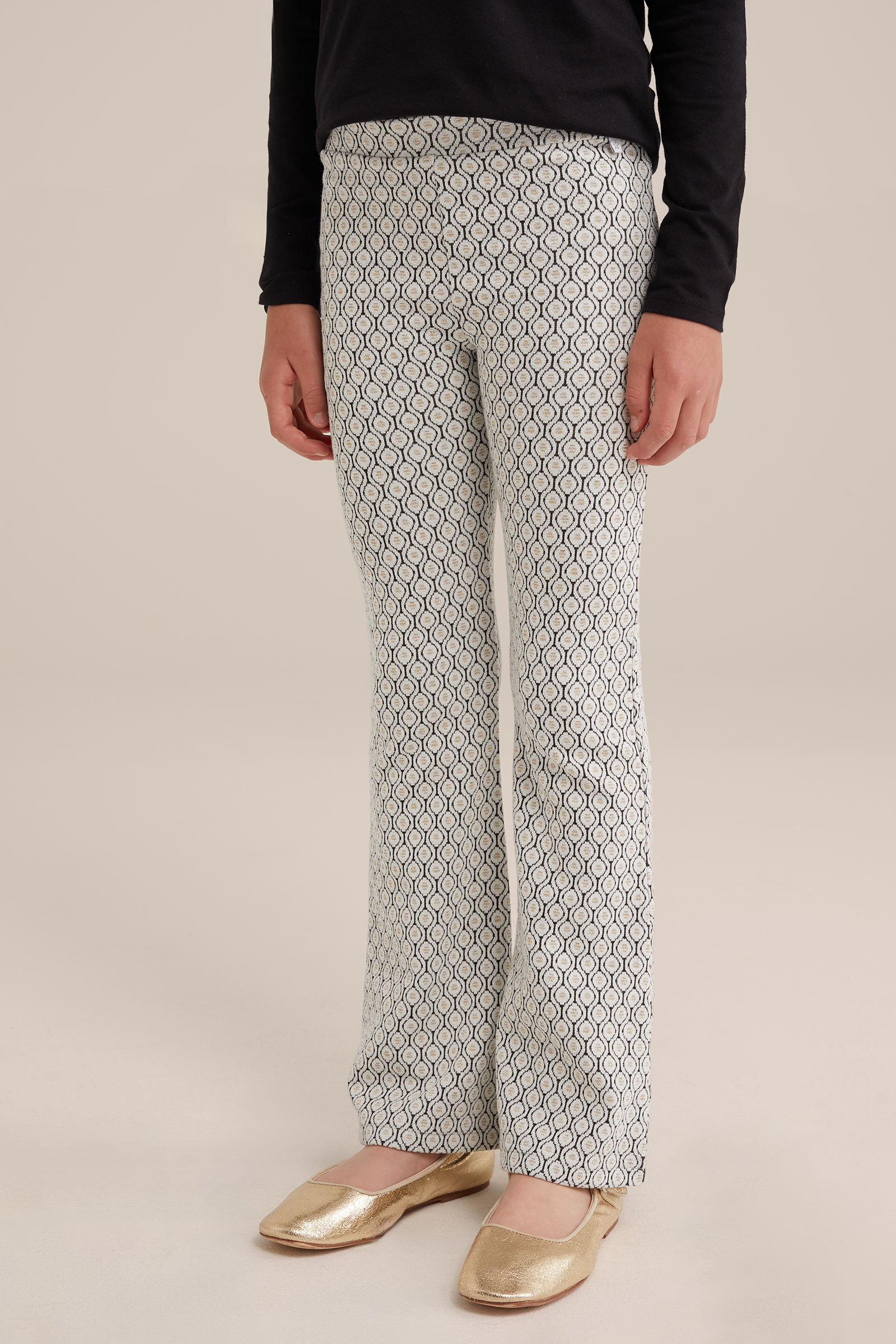 Meisjes flared legging met dessin WE Fashion Wit