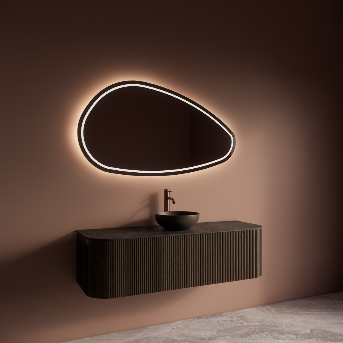 Gliss Design Sirius spiegel organisch 100x60cm met handsensor
