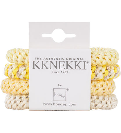 Kknekki Haargummis - 4er-Pack - Gelb/Creme