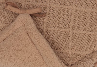 Jollein  Strikket Sengekant Rutemønster 180x30, Biscuit