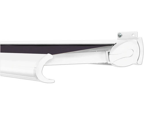 SOLUNA cassettescherm Exclusiv 2x1,5 design S2119 frame RAL 9010 zuiver wit aandrijving rechts incl. motor en wandschakelaar