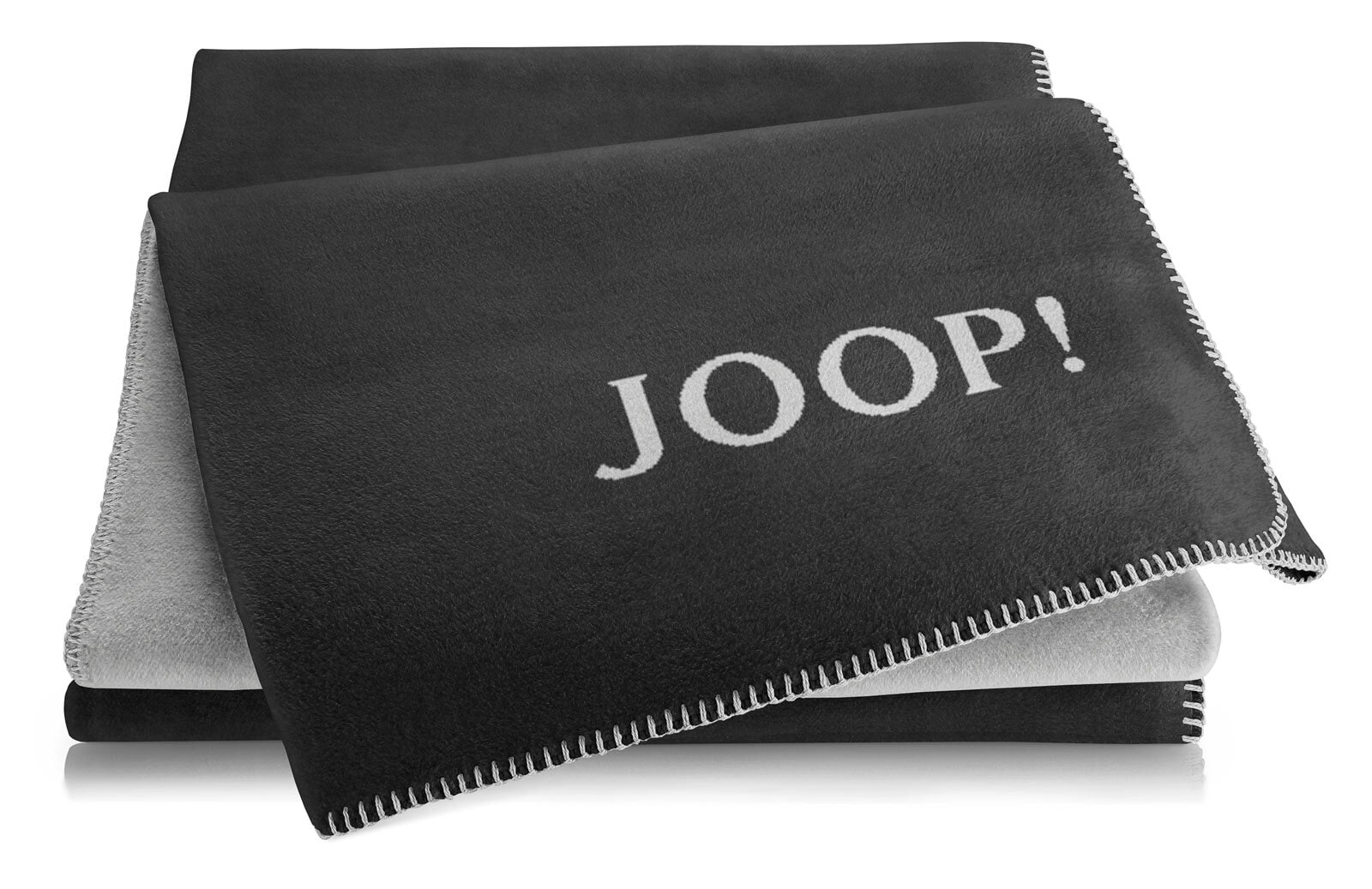 JOOP! Wohndecke UNI DOUBLEFACE 150 x 200 cm schwarz/grau