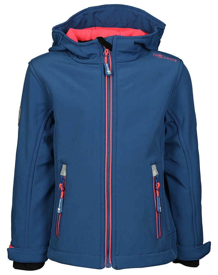 Softshell-Jacke GIRLS TROLLFJORD in midnight blue/coral