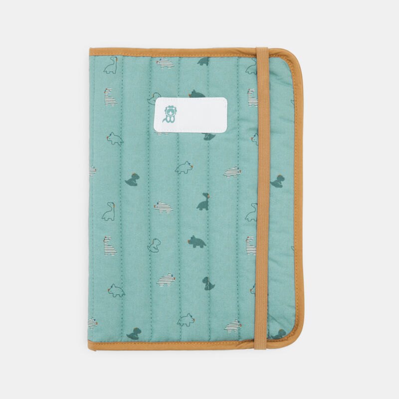 Protège carnet de santé dinosaures vert naissance Vert