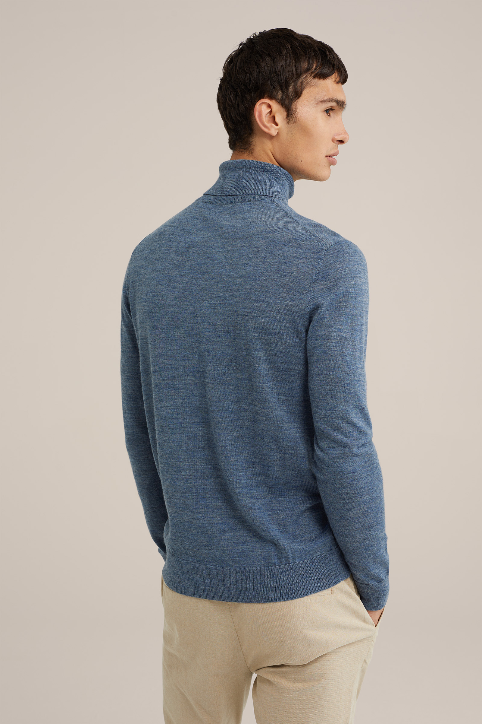 coltrui van merinowol WE Fashion Pastelblauw