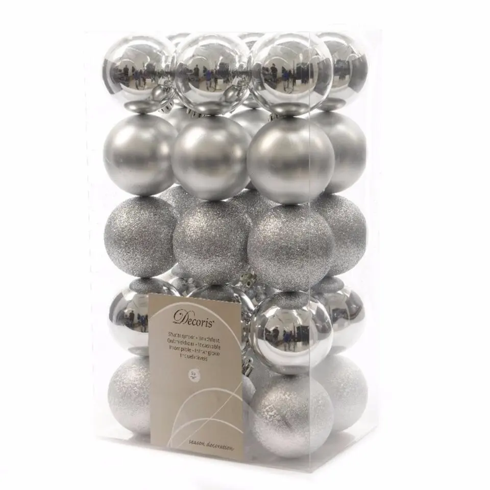Decoris kerstballen - 30x st - zilver - D6 cm