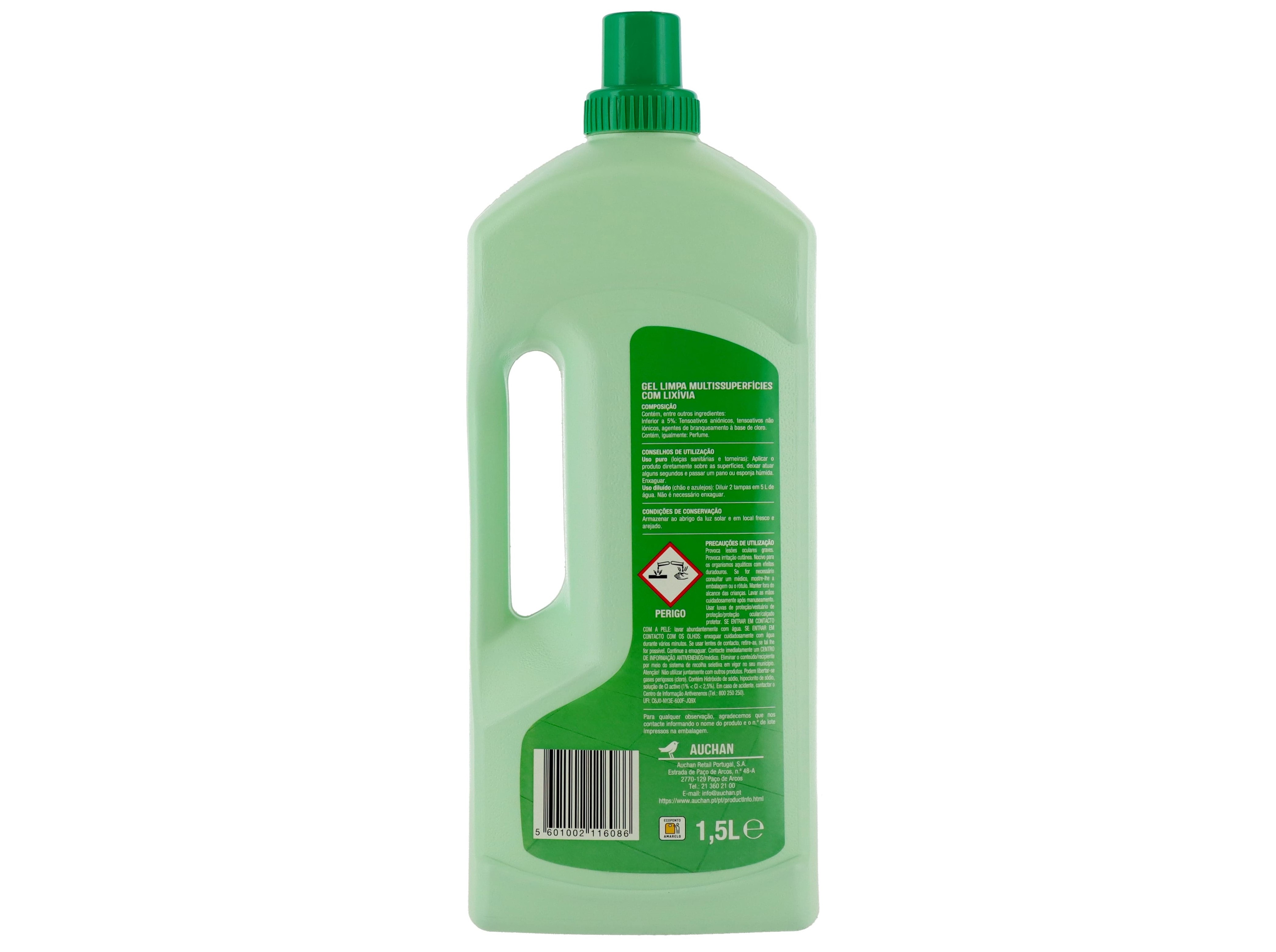 GEL COM LIXÍVIA AUCHAN MULTISSUPERFÍCIE 1.5L