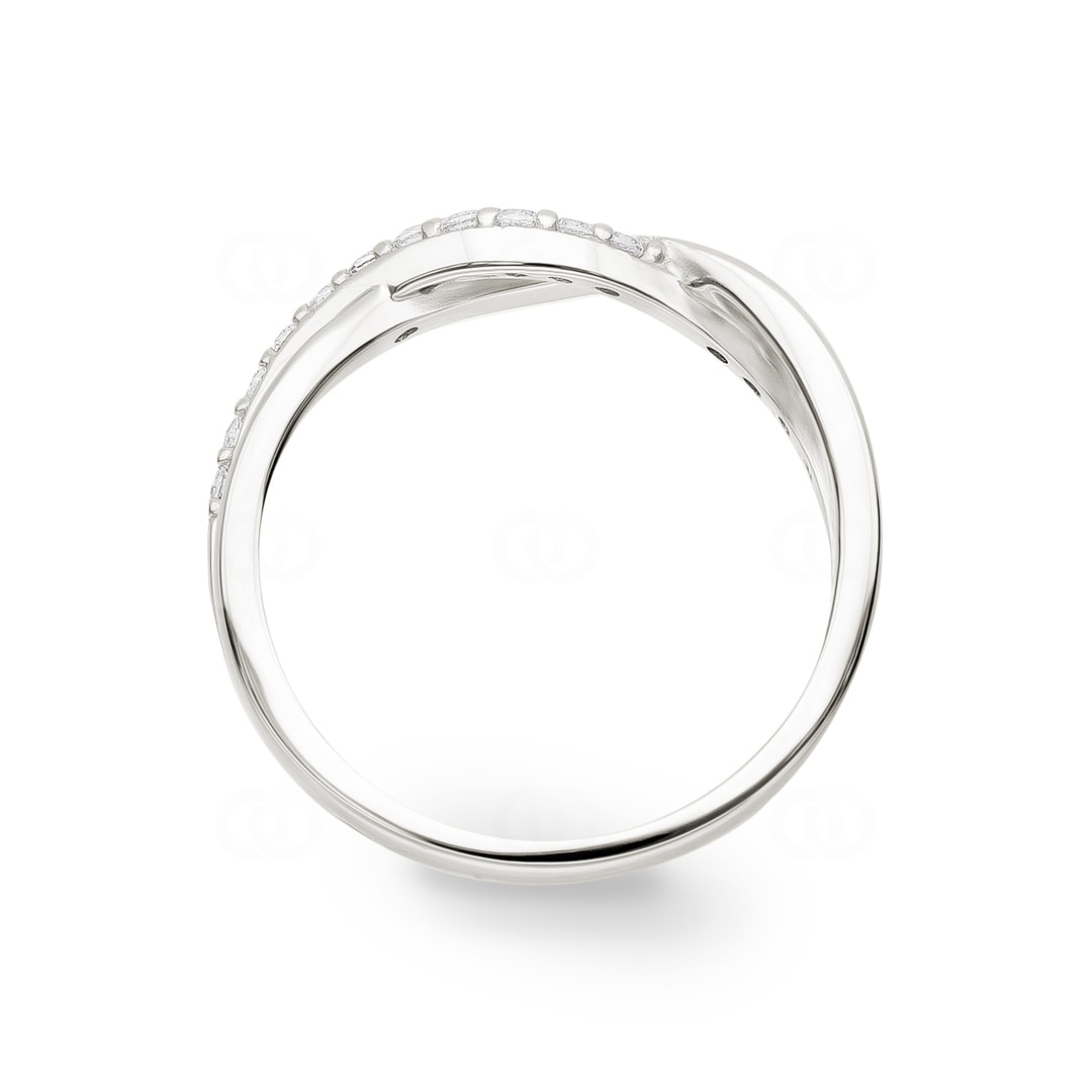 Damenring 925 Silber rhodiniert mit Zirkonia rund