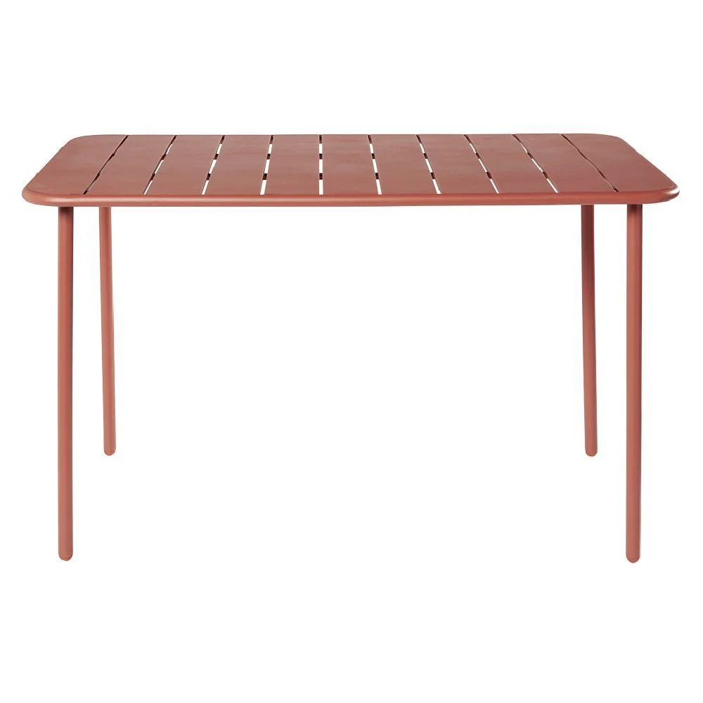 Table de jardin rectangulaire 6 personnes Fun métal Terracotta