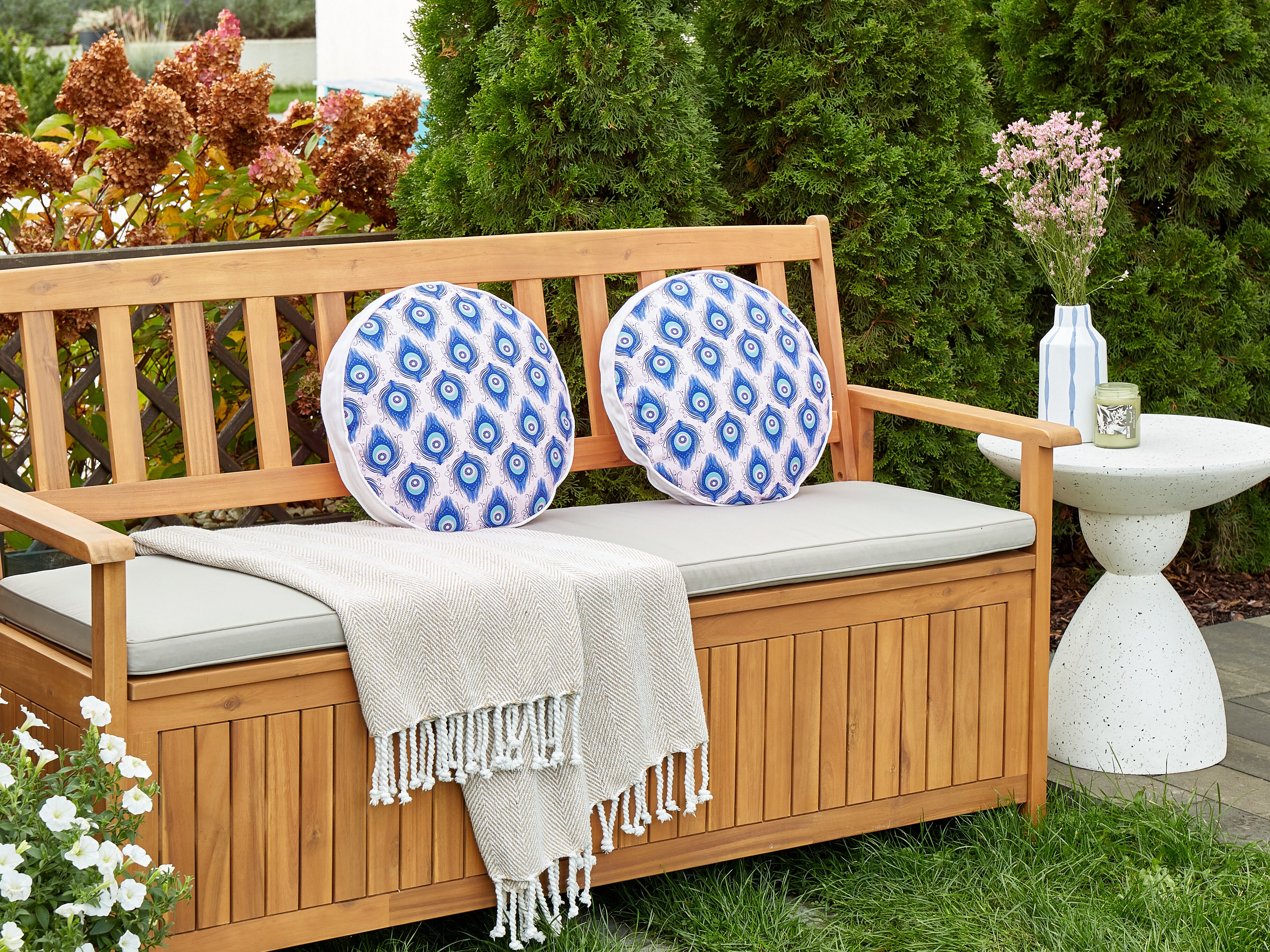 Set van 2 tuinkussens CERIANA dierenprint 40 x 40 cm Blauw