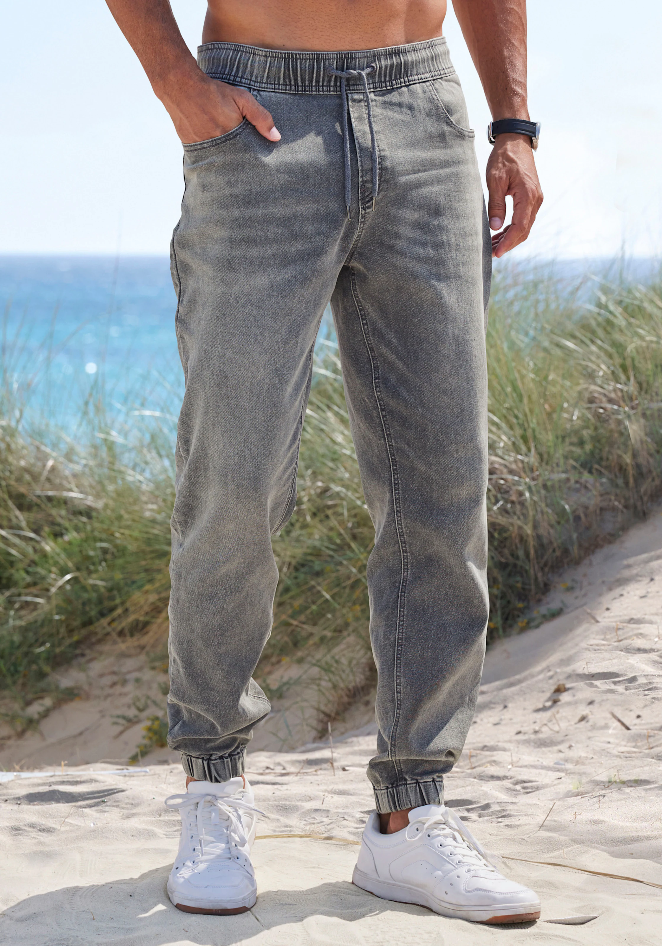 Jogg Pants in grey-denim