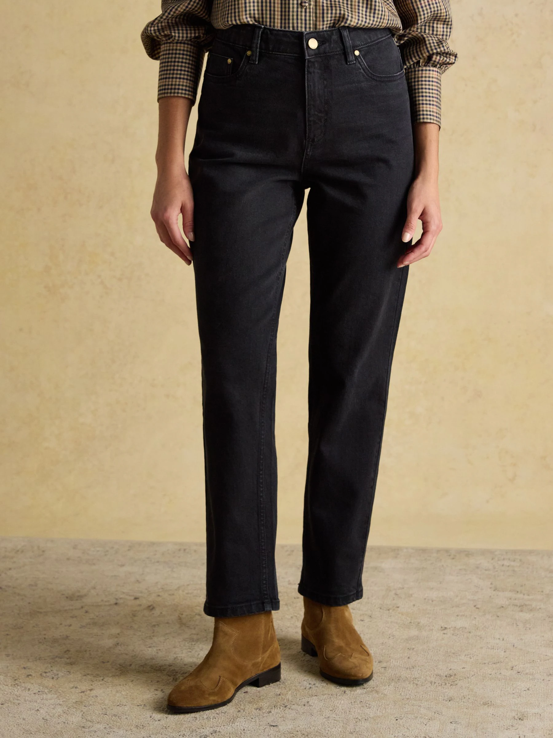 Zwart - Joules jeans met halfhoge taille