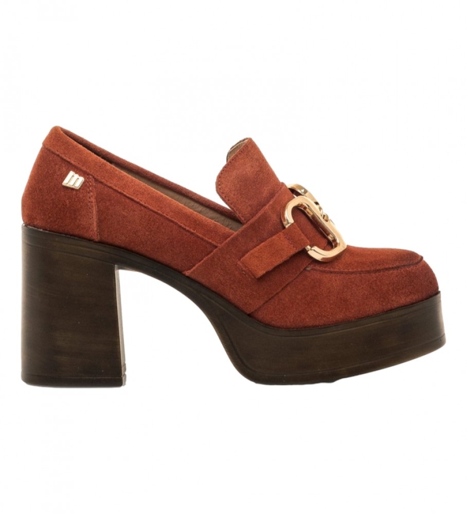 Sapatos Mustang anos 60 em couro vermelho - altura do salto: 8 cm -