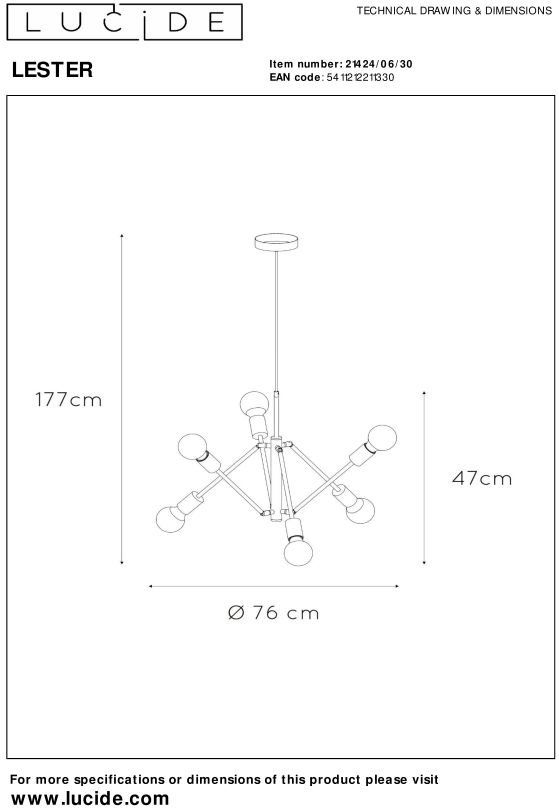 Lucide   Lester Hanglamp