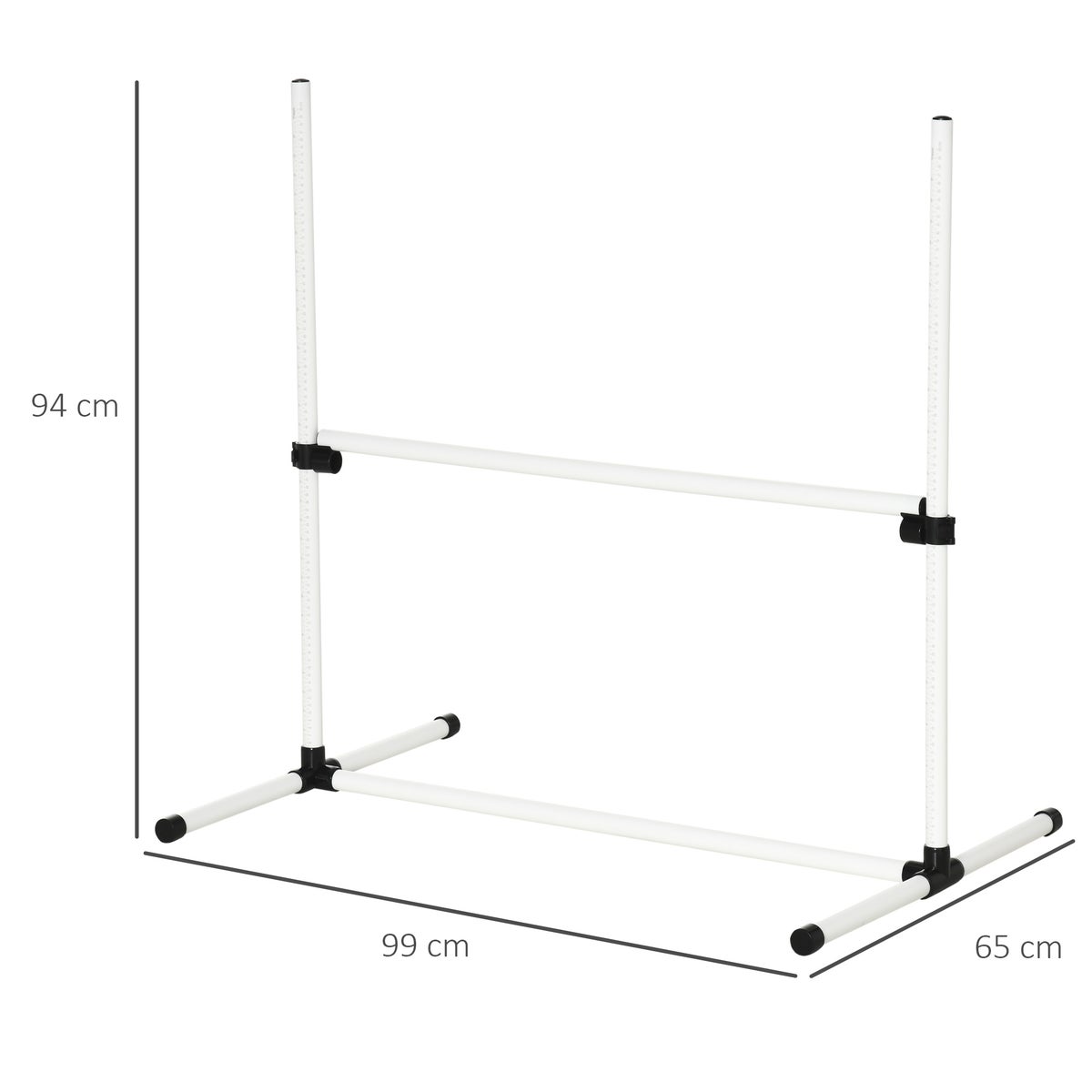 PawHut Agility Equipment, L99 x B65 x H94 cm, kunststof, wit