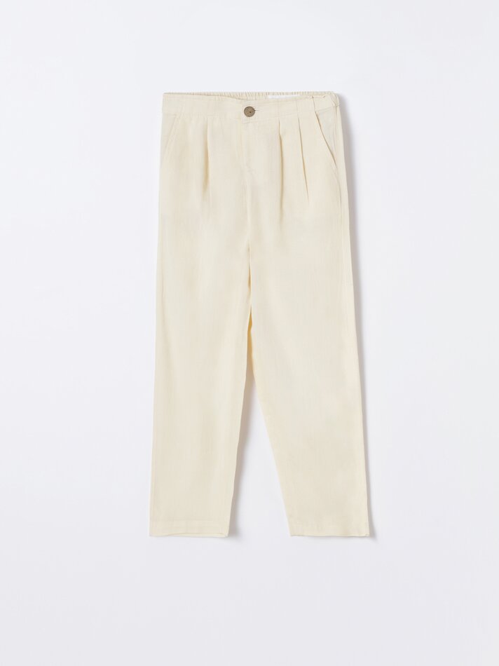 Calça jeans leve de pernas largas - Vanilla