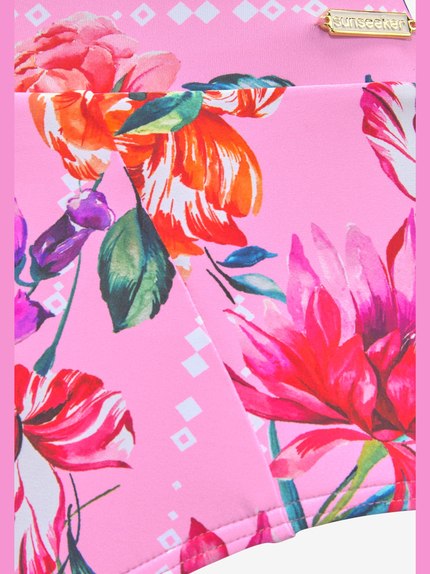 Bas de maillot de bain taille haute imprimé floral moderne