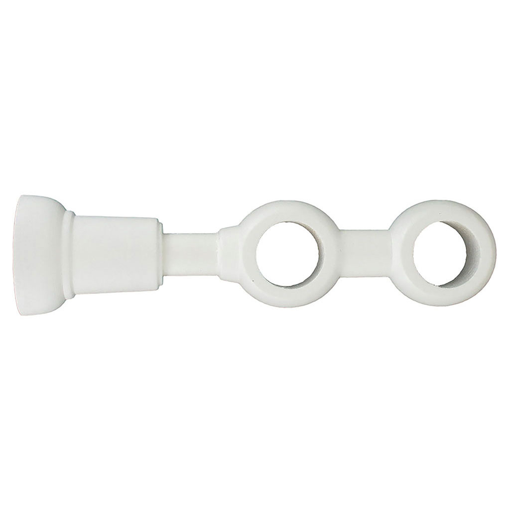 Support tringle rideau double blanc D 28mm