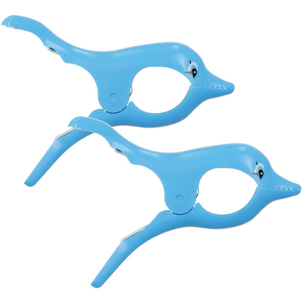 Blokker strandlaken knijper Dolfijn - blauw