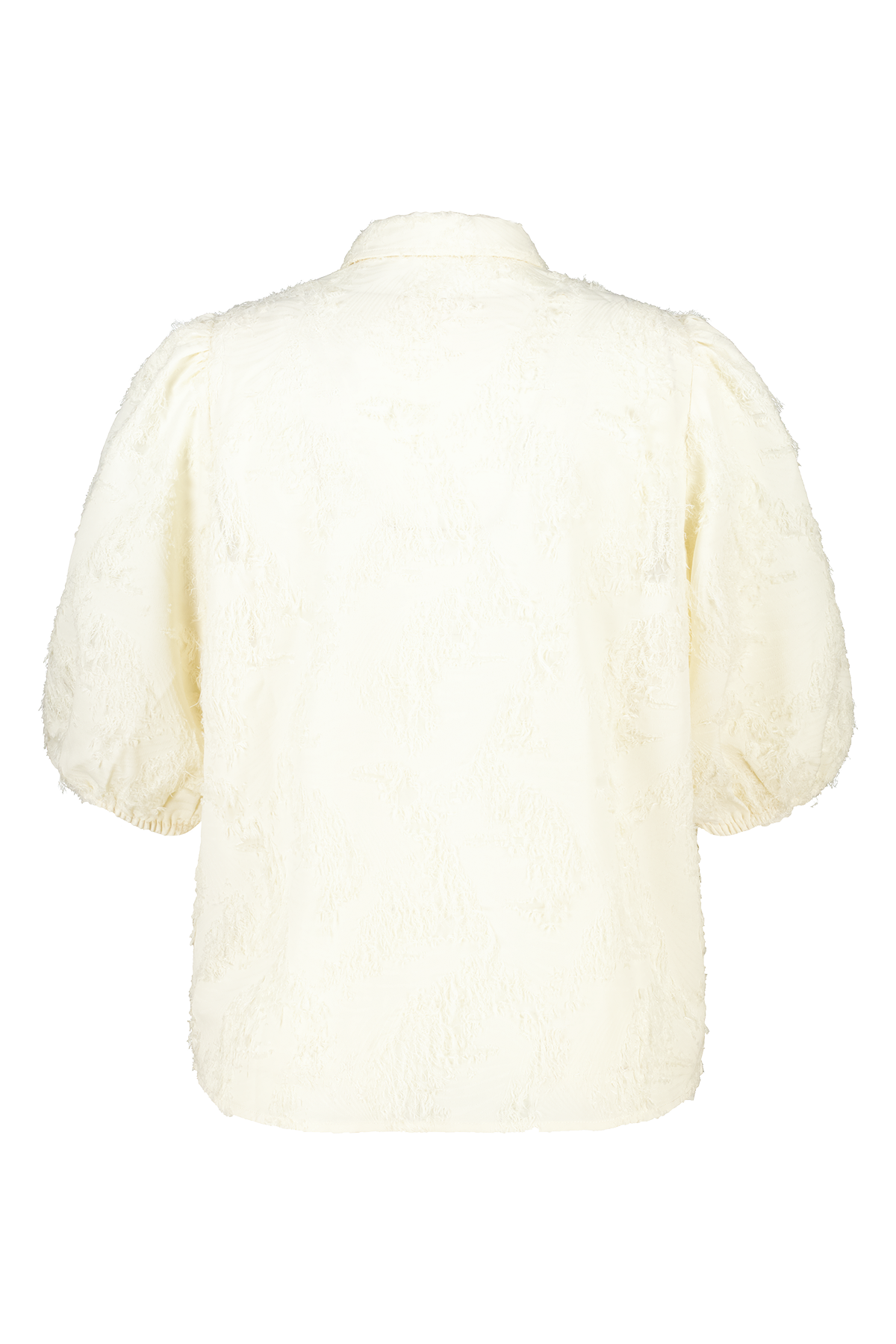 Blouse met structuur en ballonmouwen Cream