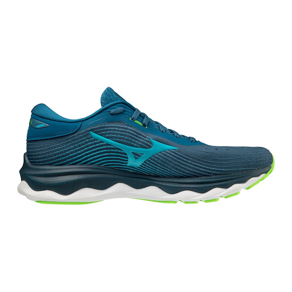 Mizuno WAVE SKY 5 - Chaussures running Homme moroccanb/peacockb/ggeck