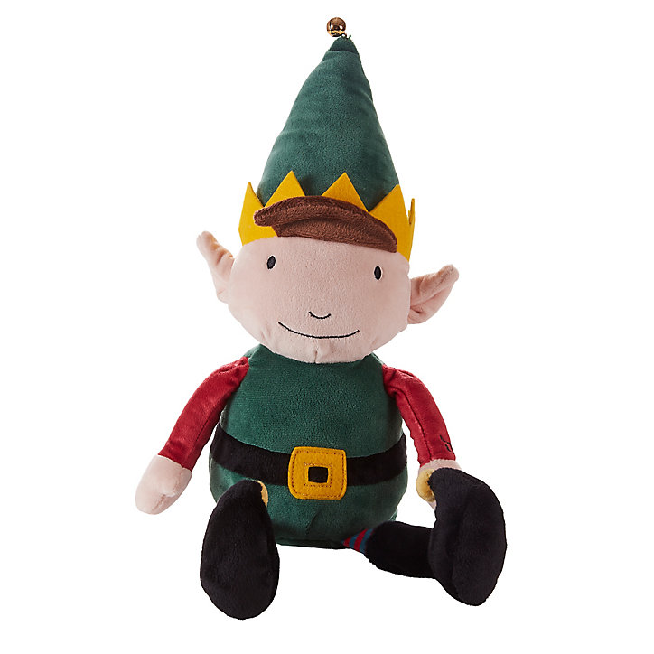 Peluche de Noël animée, lumineuse et avec enregistrement vocal elfe