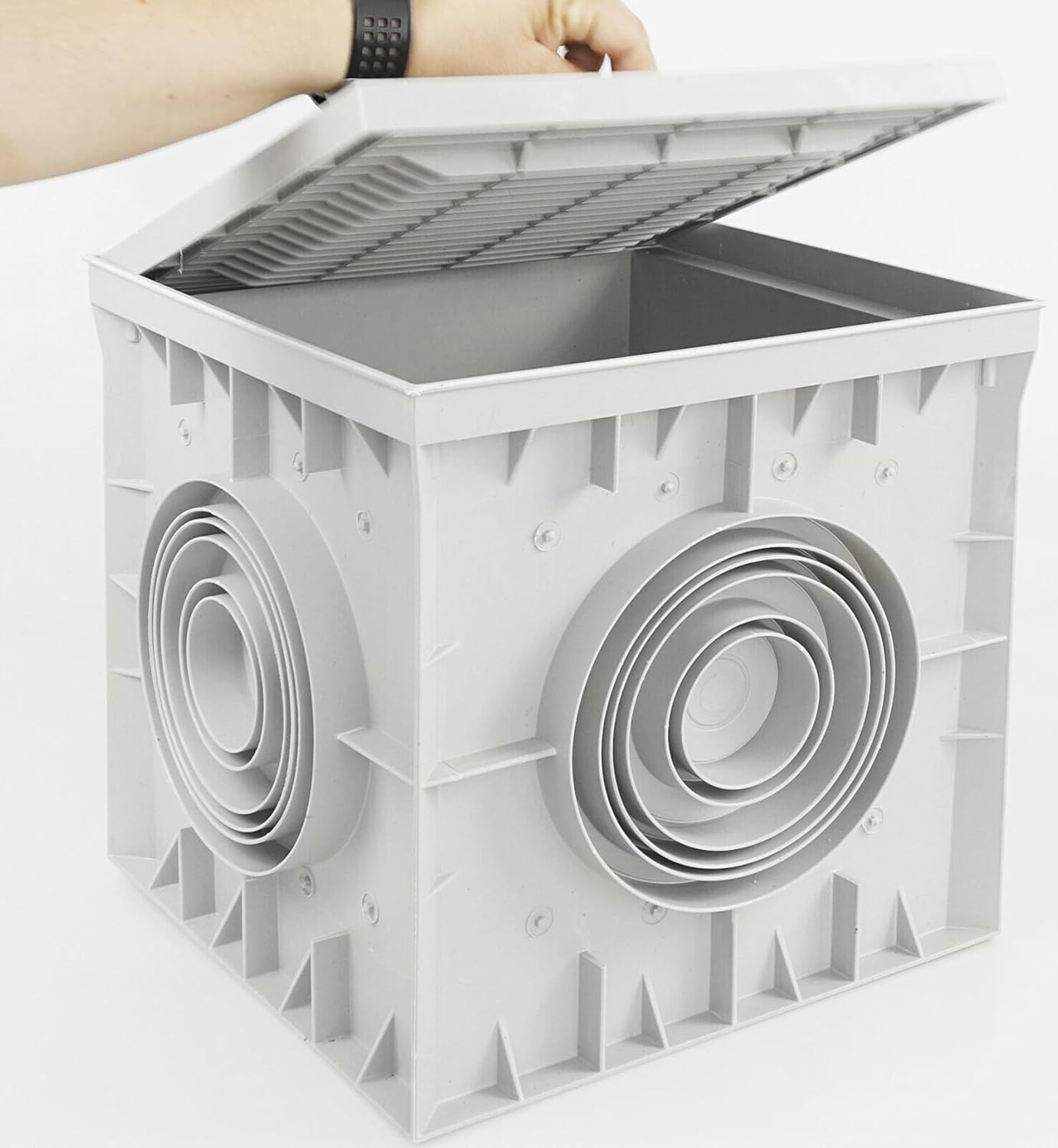 Revisionsschacht Kontrollschacht 550x550x500mm mit Deckel Einlaufschacht Kanalschacht Hofablauf
