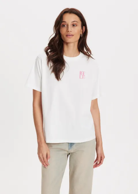 T-shirt met backprint off-white (WIT.O)