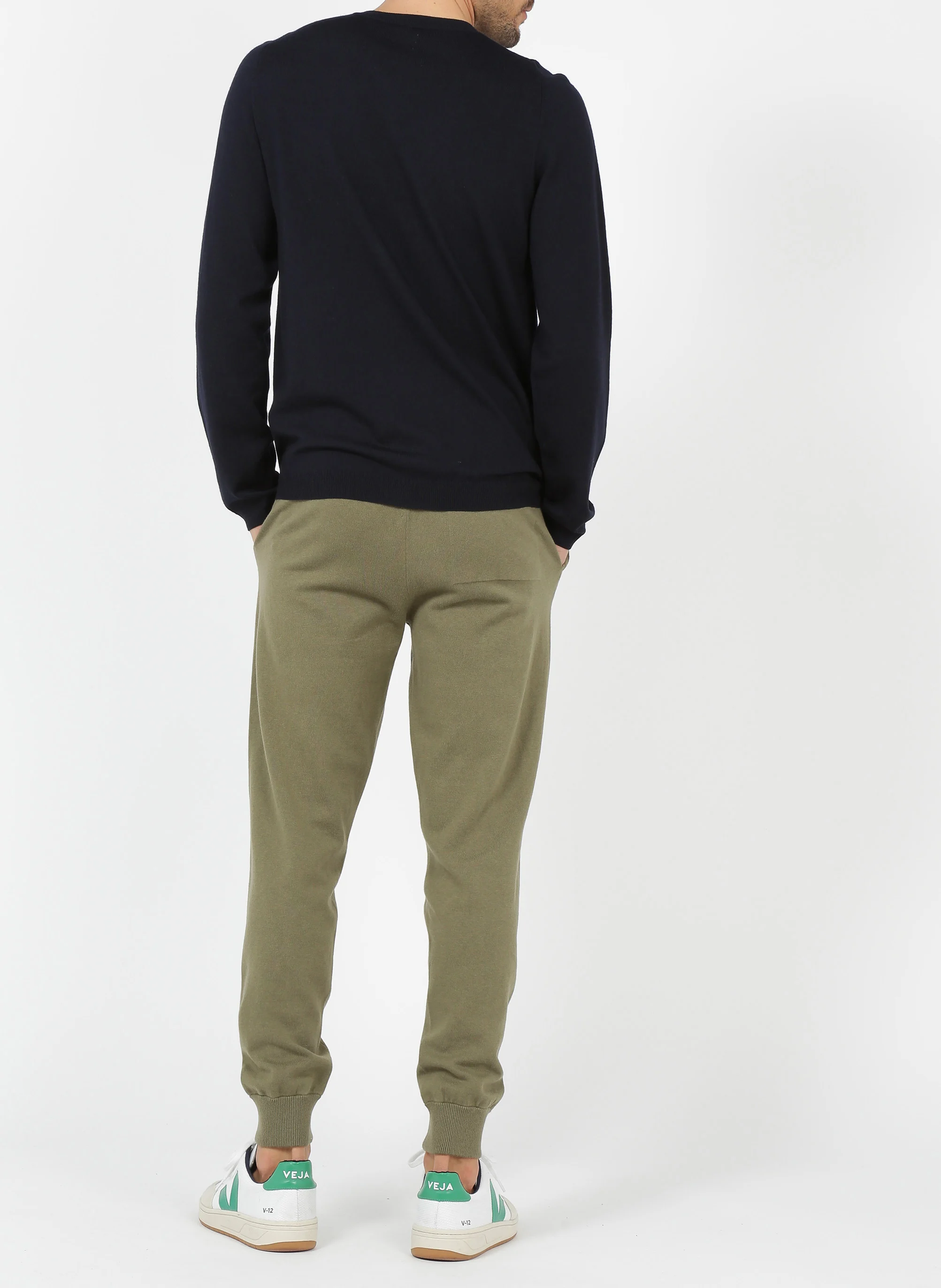 Pull col rond en laine regular fit | Bleu