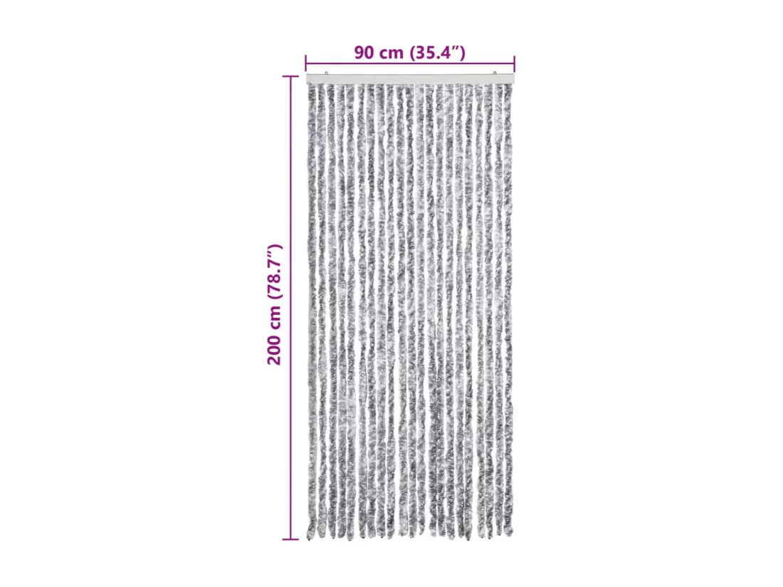 Moustiquaire Blanc et gris 90x200 cm Chenille