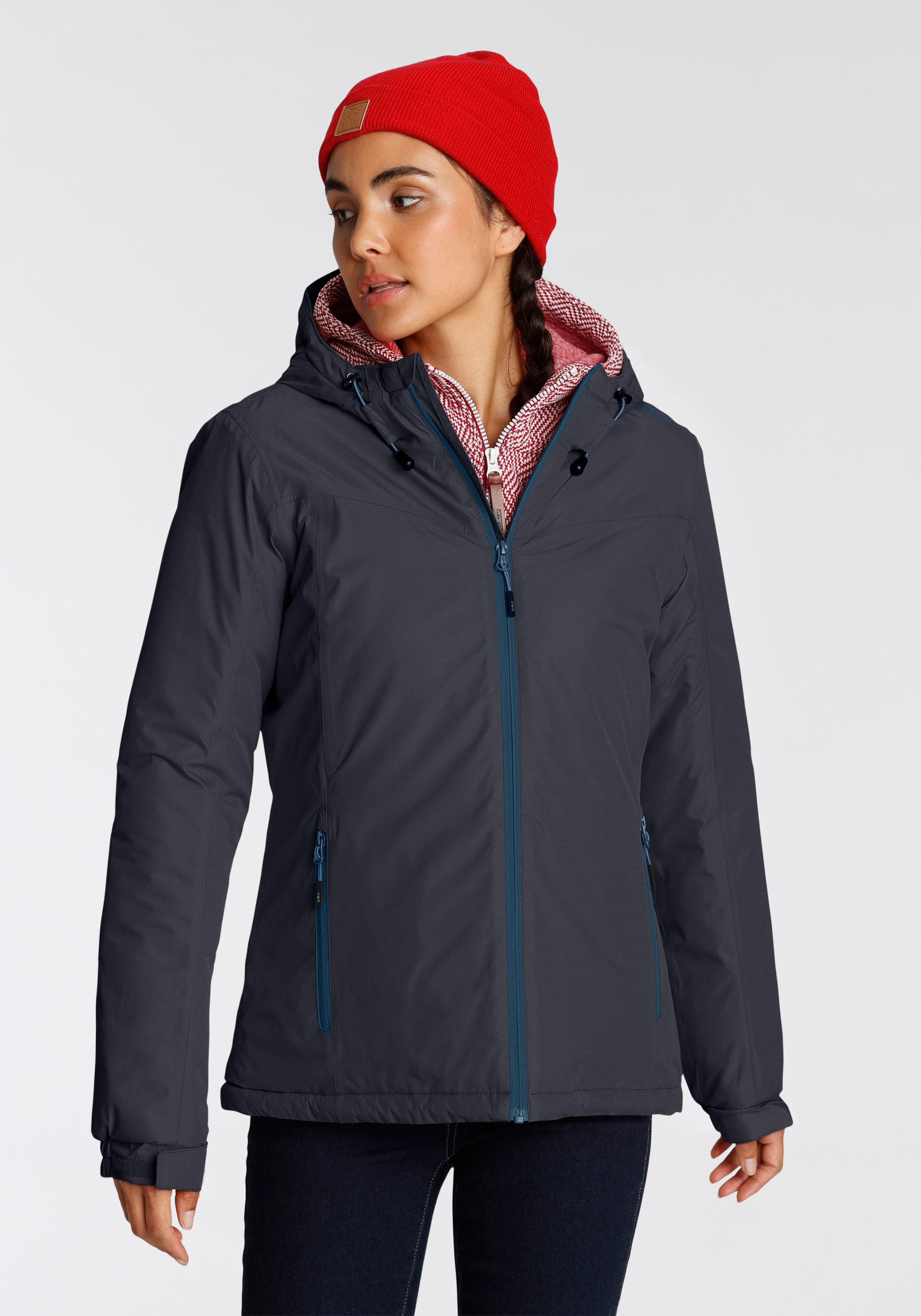 CMP Funktionsjacke »WOMAN JACKET FIX HOOD« mit Kapuze Winddicht & Wasserabweisend & Atmungsaktiv