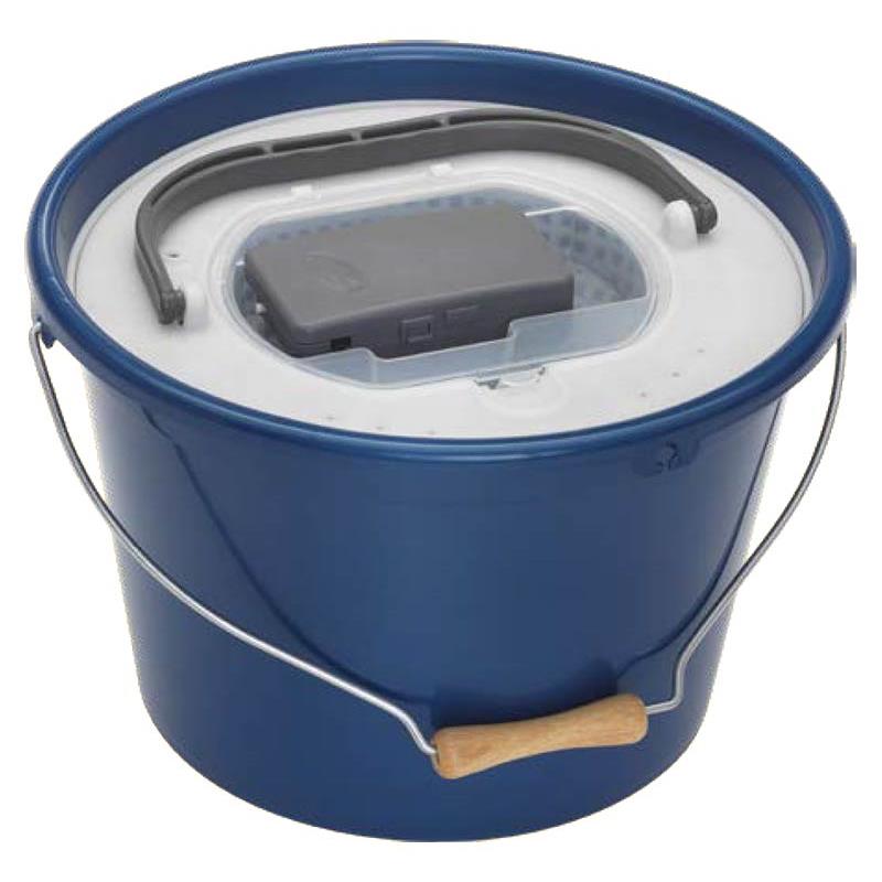 Seau A Vifs Plastilys Rond Bleu + Panier Vivier + Aerateur Integre
