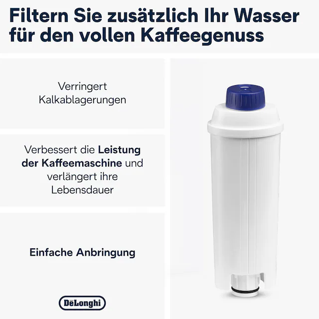 De'Longhi Wasserfilter »DLSC002 für alle Kaffeevollautomaten mit Wasserfilter von De'Longhi« Zubehör für Pflege&Schutz der Maschine & optimiert für Kaffeequalität