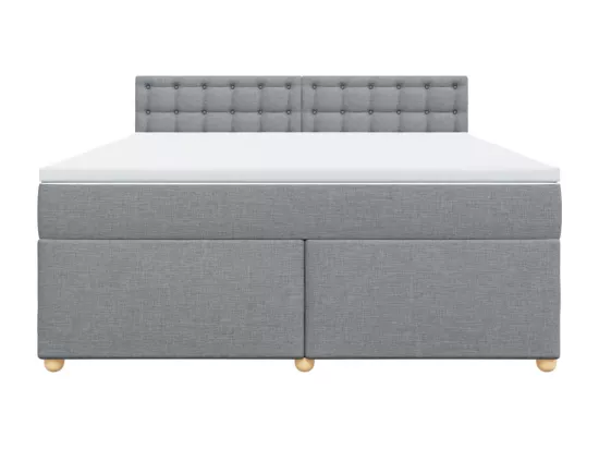 Sommier à lattes de lit avec matelas Gris clair 180x200cm Tissu