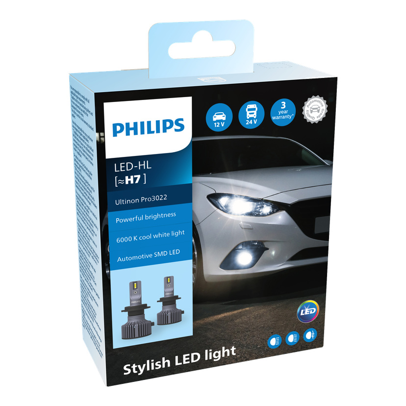 Lyskasterpære til bil LED 2-pk H7