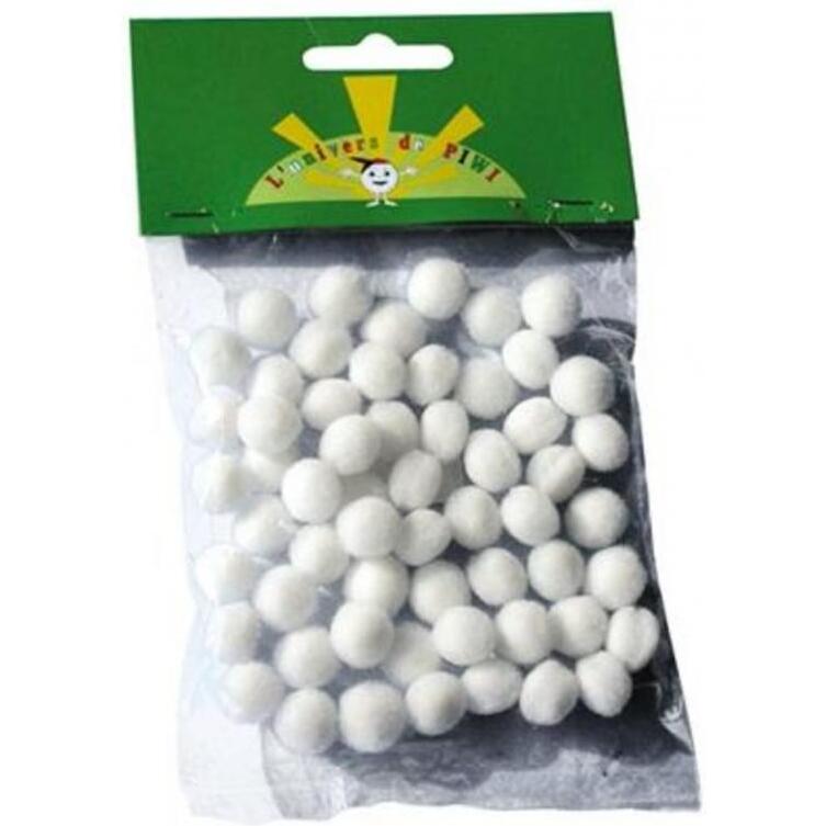 Pompons a la couleur graine creative 15 mm 45 pieces      coloris blanc