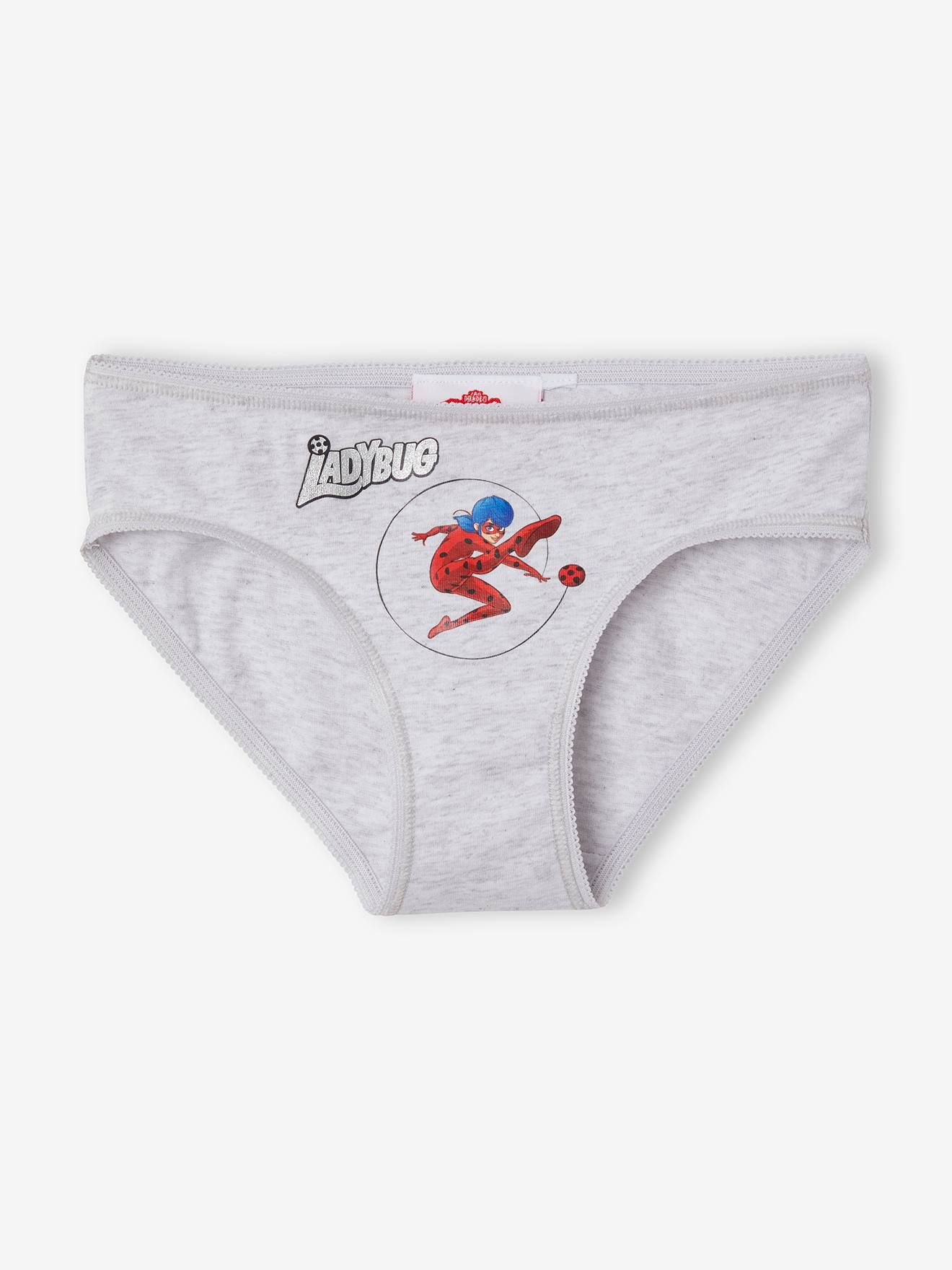 Pacote com 3 calcinhas Miraculous®, vermelho vivo, lisas com estampas.