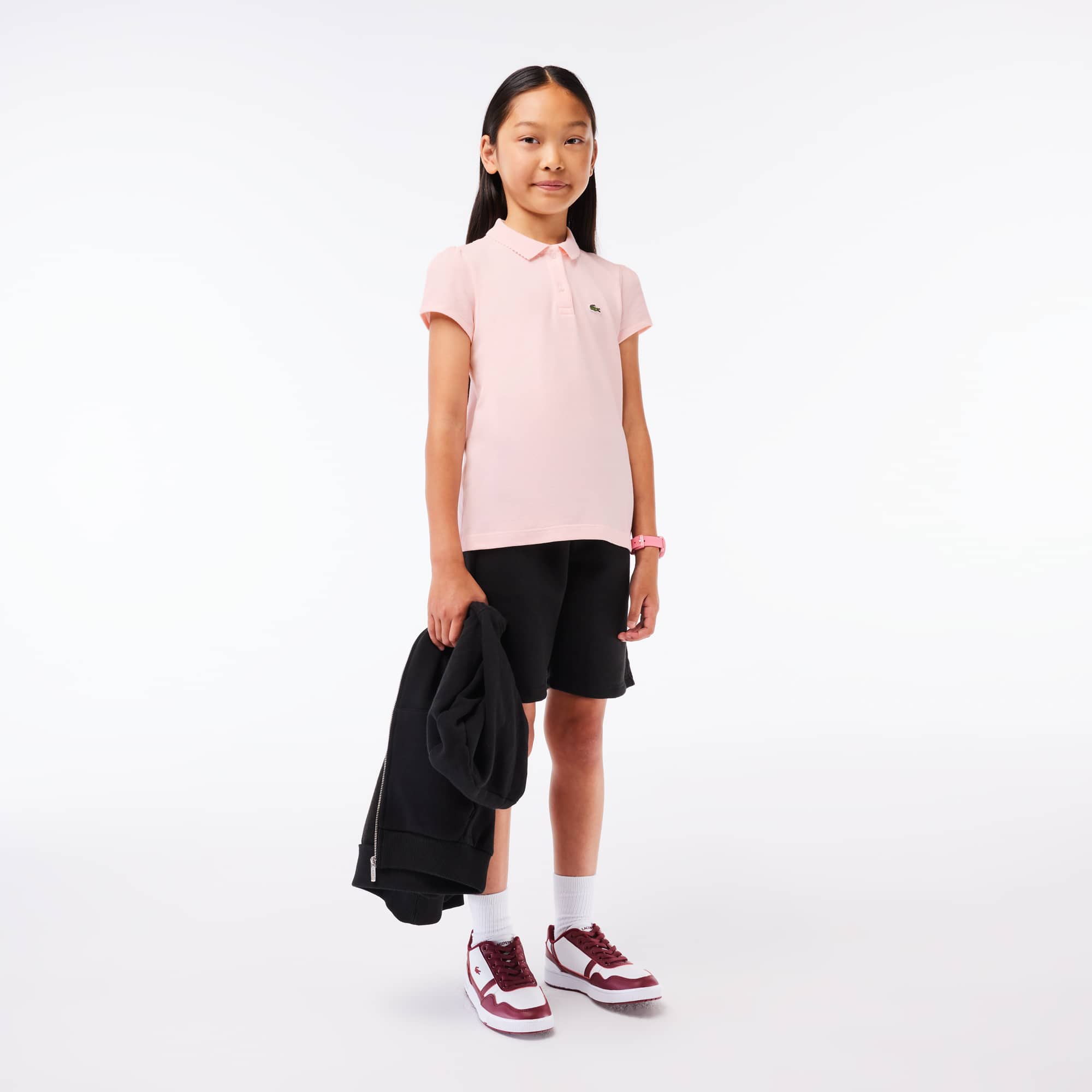 Polo Fille Lacoste en mini piqué avec col festonné Polos - Rose - Lacoste - Fille