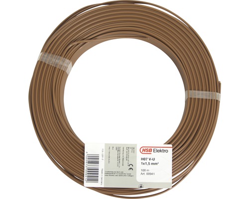 Kernkabel H07 VU 1x1,5 mm² 100 m bruin