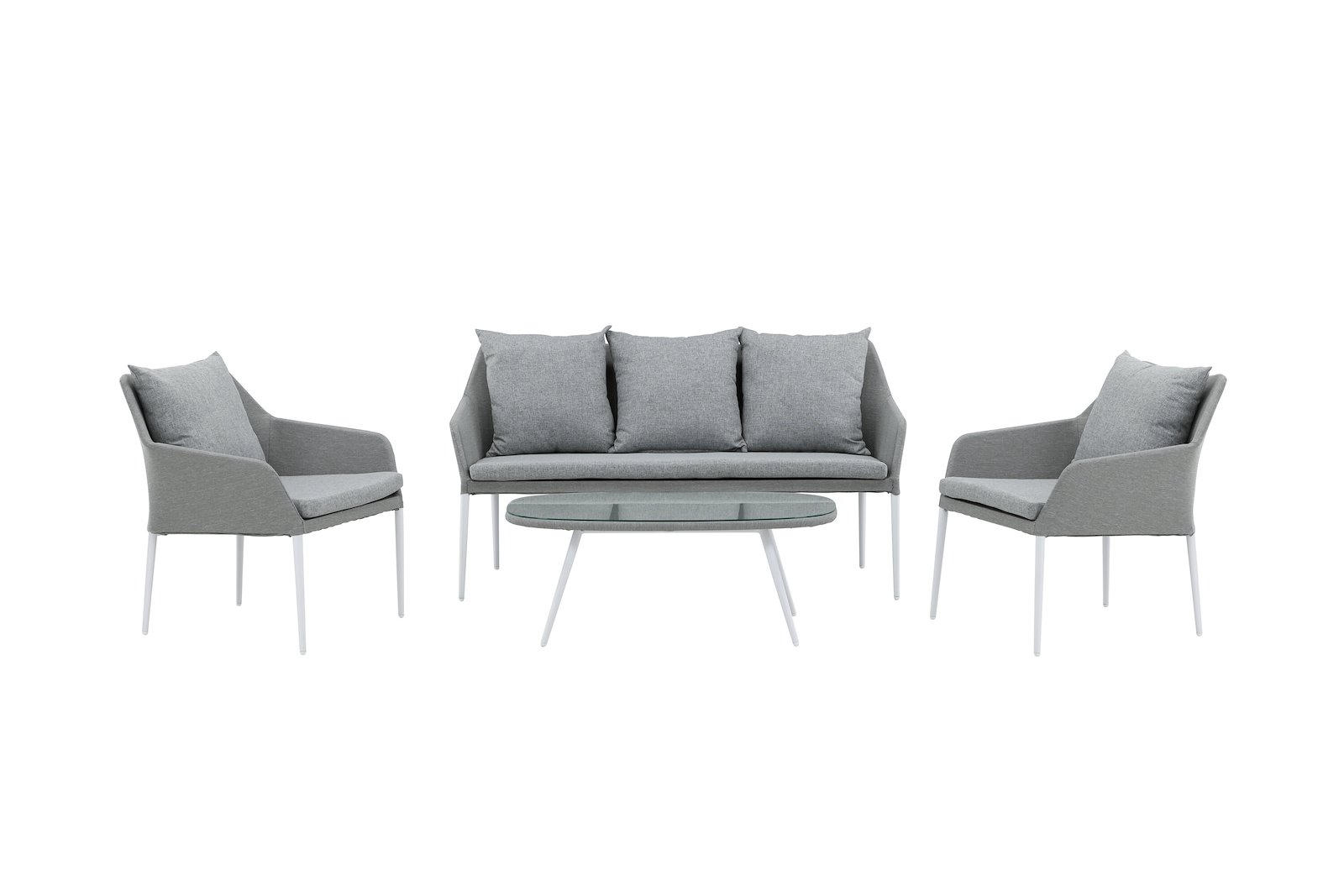 Spoga Sofagruppe Hvit/grå sofagruppe i aluminium og polyester